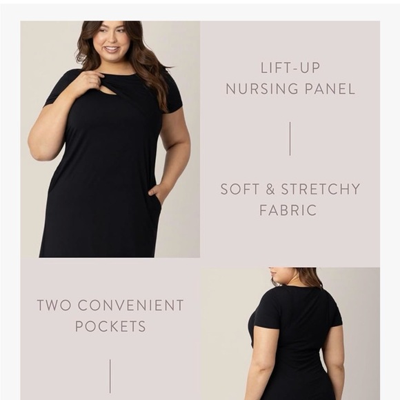 Kindred Bravely Eleanora Bamboo Maternity Nursing Dress - black - Picture 3 of 3